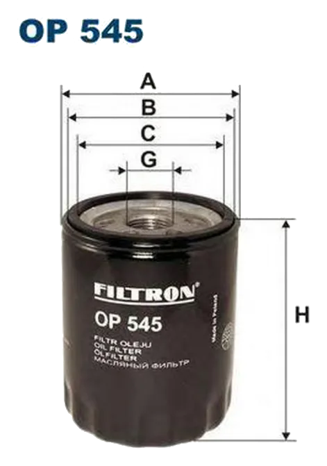 Масляный фильтр Filtron OP545 FIAT