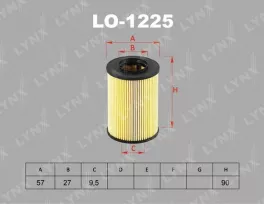 LYNX LO-1225 Вставка фильтра масляного auto