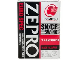 Моторное масло IDEMITSU ZEPRO EURO SPEC FS SP ACEA A3/B4 5W-40 (4л)